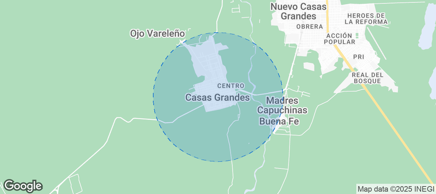 Map of Airbnb listings in Casas Grandes