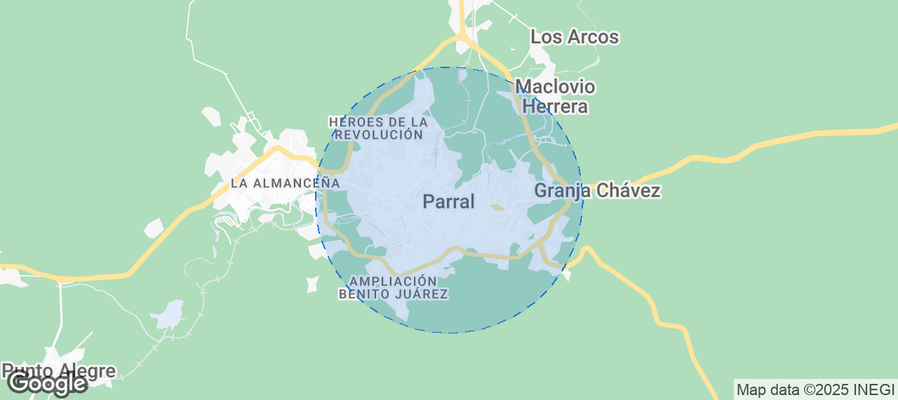 Map of Airbnb listings in Hidalgo del Parral