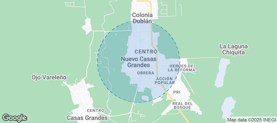 Map of Airbnb listings in Nuevo Casas Grandes