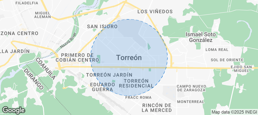 Map of Airbnb listings in Torreón