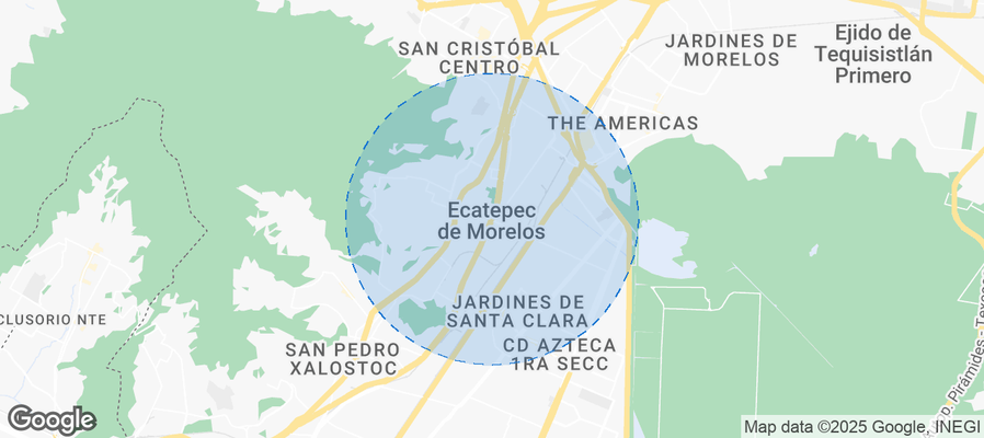 Map of Airbnb listings in Ecatepec de Morelos
