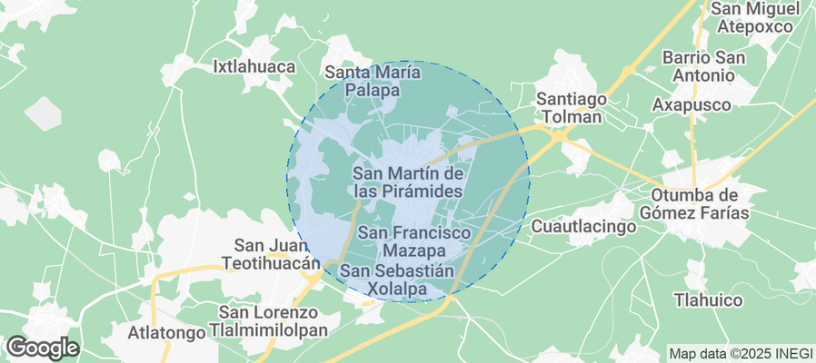 Map of Airbnb listings in San Martín de las Pirámides