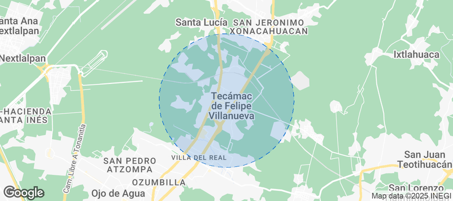 Map of Airbnb listings in Tecámac