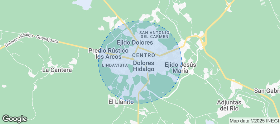 Map of Airbnb listings in Dolores Hidalgo