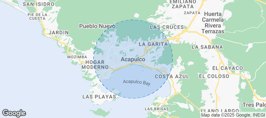 Map of Airbnb listings in Acapulco de Juárez