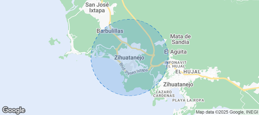 Map of Airbnb listings in Ixtapa Zihuatanejo