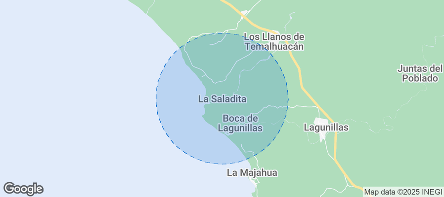 Map of Airbnb listings in La Saladita