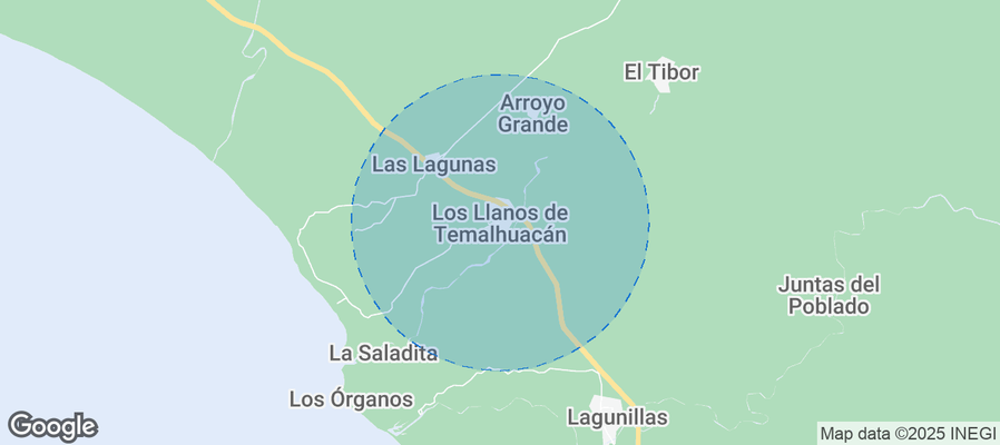 Map of Airbnb listings in Los Llanos de Temalhuacán
