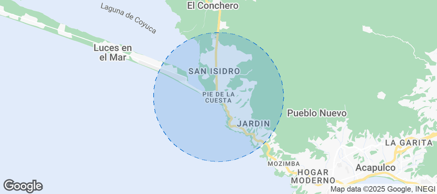 Map of Airbnb listings in Pie de la Cuesta