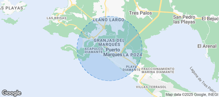 Map of Airbnb listings in Puerto Marqués