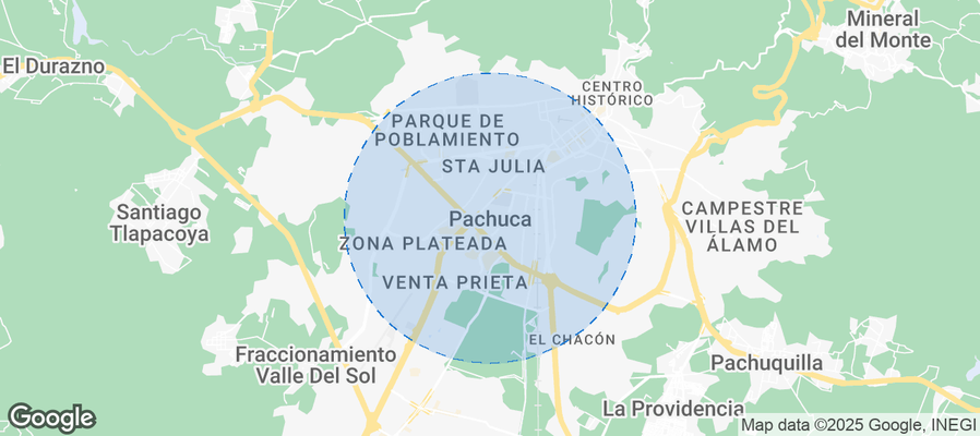 Map of Airbnb listings in Pachuca de Soto