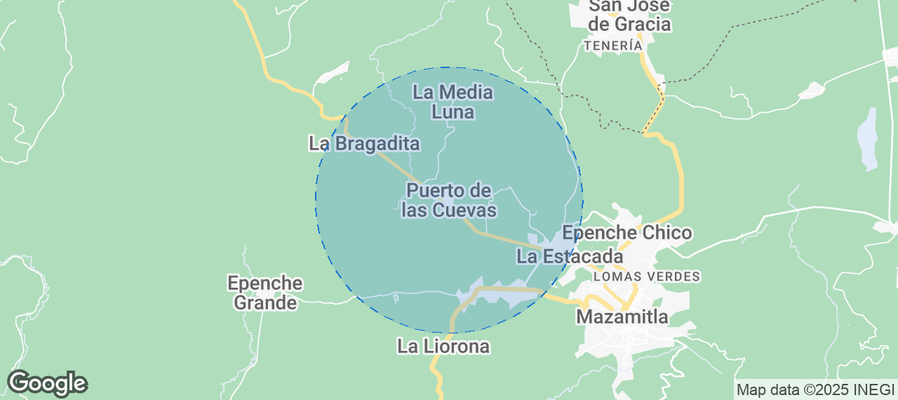 Map of Airbnb listings in Puerto de las Cuevas