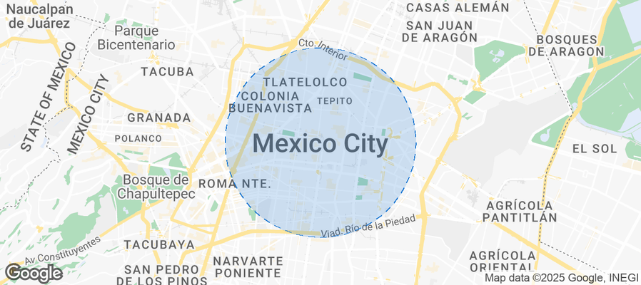 Map of Airbnb listings in Mexico City