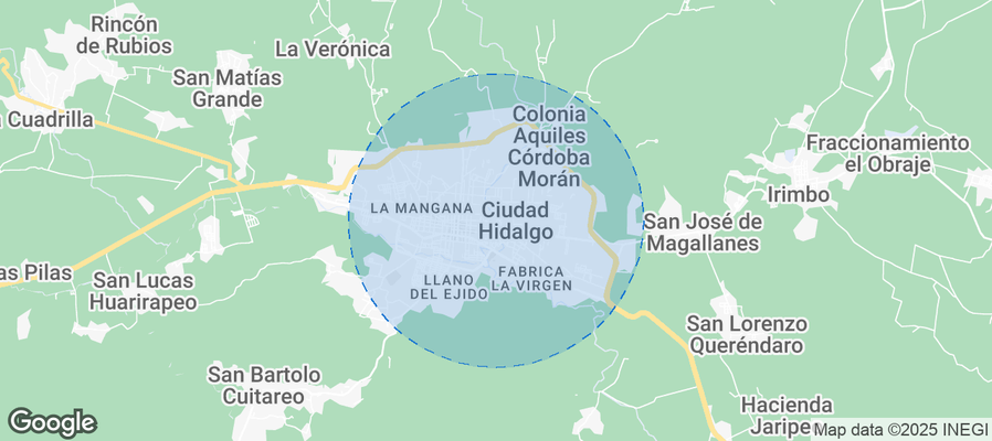 Map of Airbnb listings in Ciudad Hidalgo