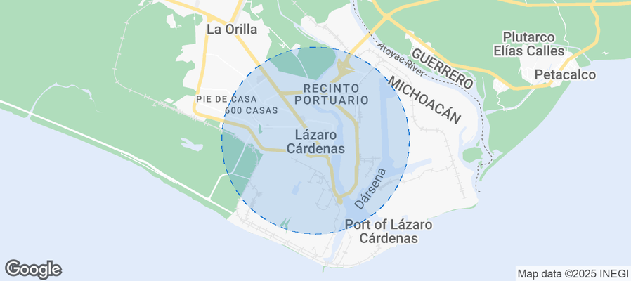 Map of Airbnb listings in Lázaro Cárdenas