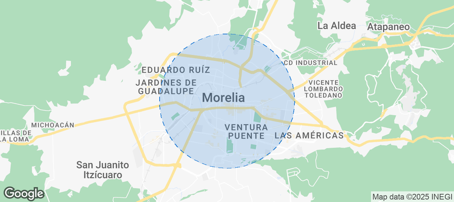 Map of Airbnb listings in Morelia