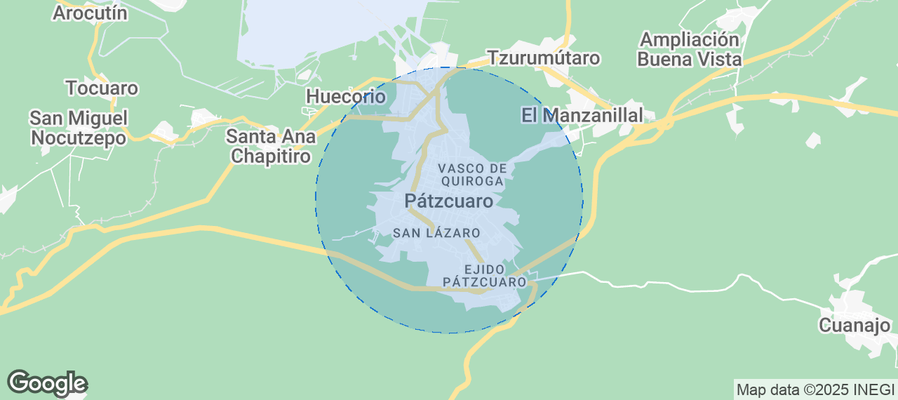 Map of Airbnb listings in Pátzcuaro