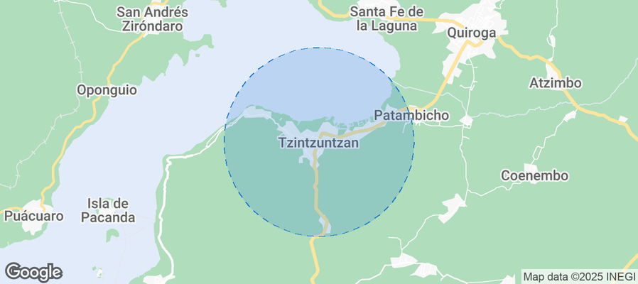 Map of Airbnb listings in Tzintzuntzan