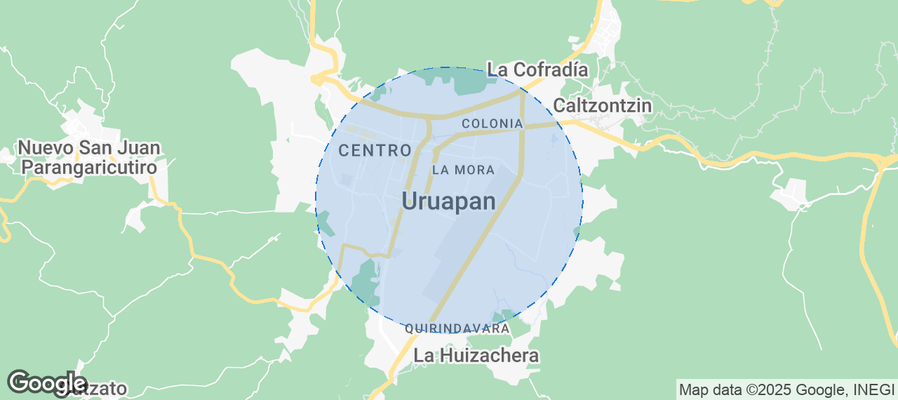 Map of Airbnb listings in Uruapan