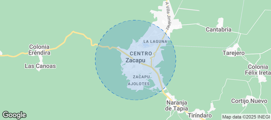 Map of Airbnb listings in Zacapu