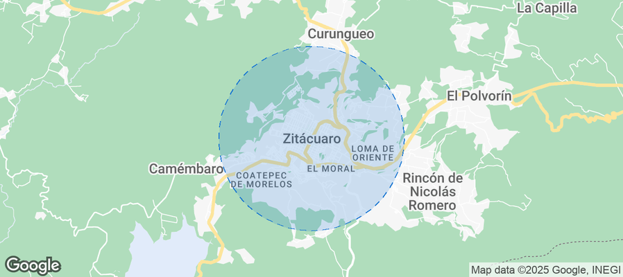 Map of Airbnb listings in Zitácuaro