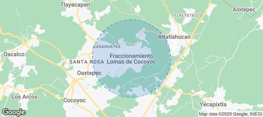 Map of Airbnb listings in Fraccionamiento Lomas de Cocoyoc