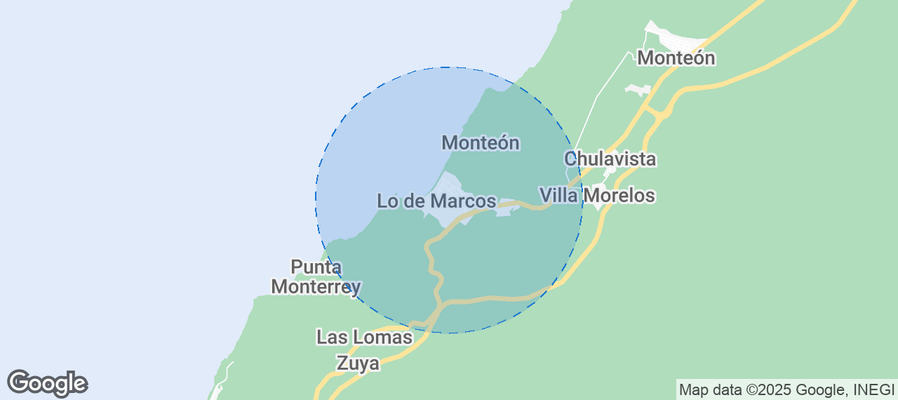 Map of Airbnb listings in Lo de Marcos