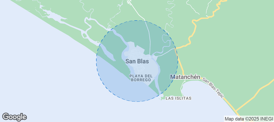 Map of Airbnb listings in San Blas