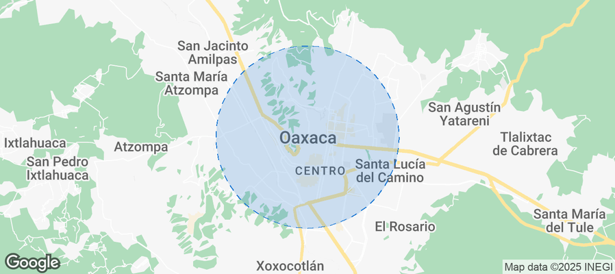 Map of Airbnb listings in Oaxaca City