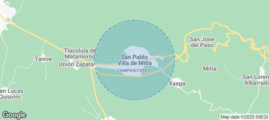 Map of Airbnb listings in San Pablo Villa de Mitla
