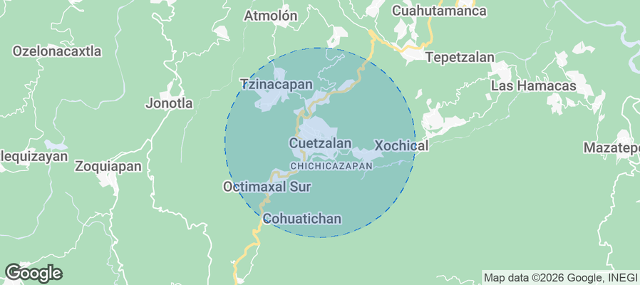 Map of Airbnb listings in Ciudad de Cuetzalan