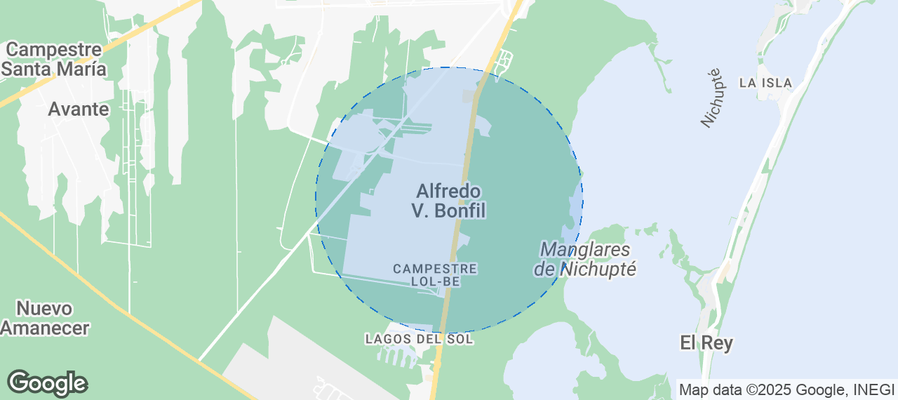 Map of Airbnb listings in Alfredo V. Bonfil
