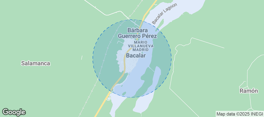 Map of Airbnb listings in Bacalar