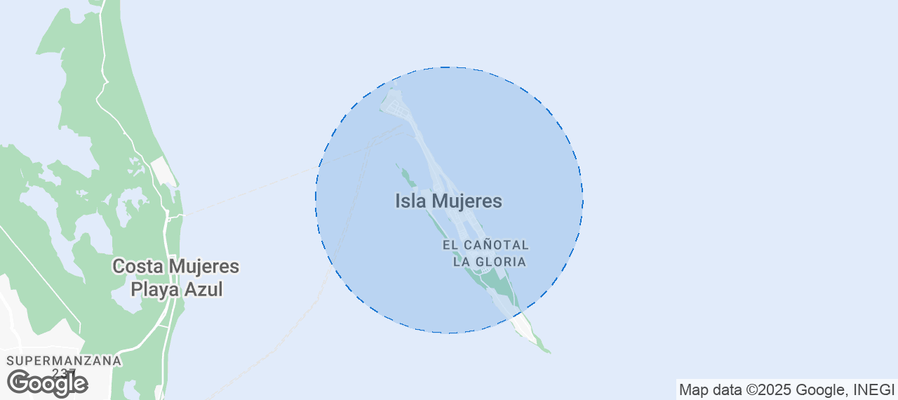 Map of Airbnb listings in Isla Mujeres