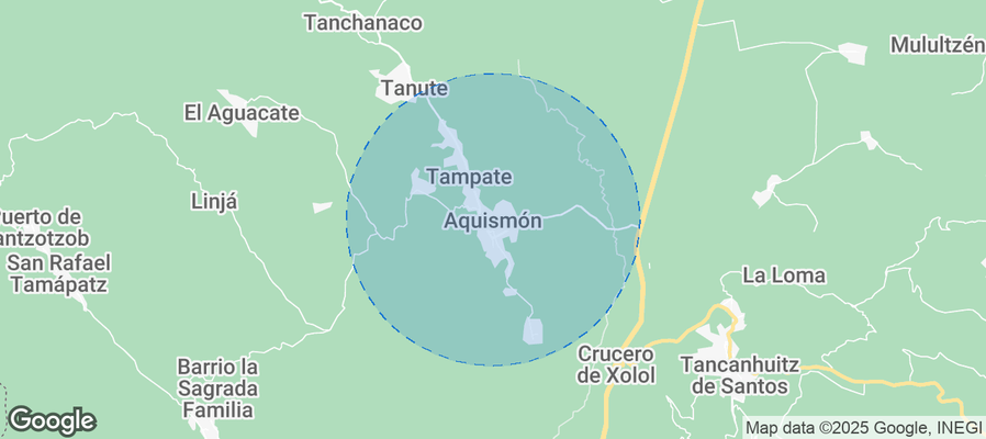 Map of Airbnb listings in Aquismón