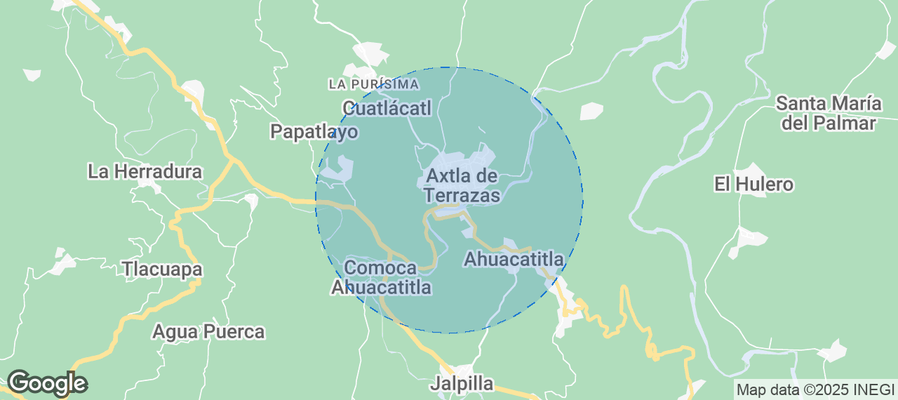 Map of Airbnb listings in Axtla de Terrazas