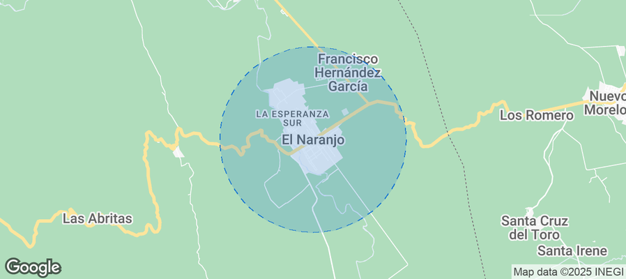 Map of Airbnb listings in El Naranjo