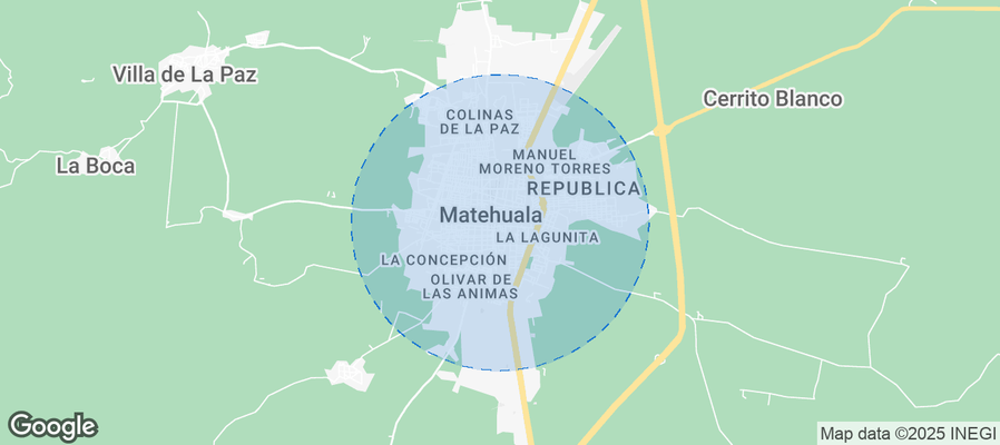 Map of Airbnb listings in Matehuala