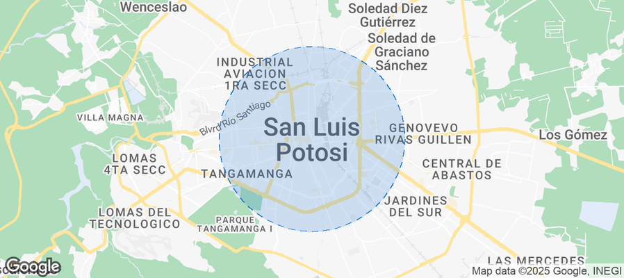 Map of Airbnb listings in San Luis Potosí City