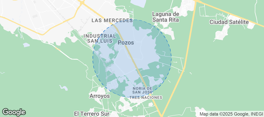 Map of Airbnb listings in Villa de Pozos