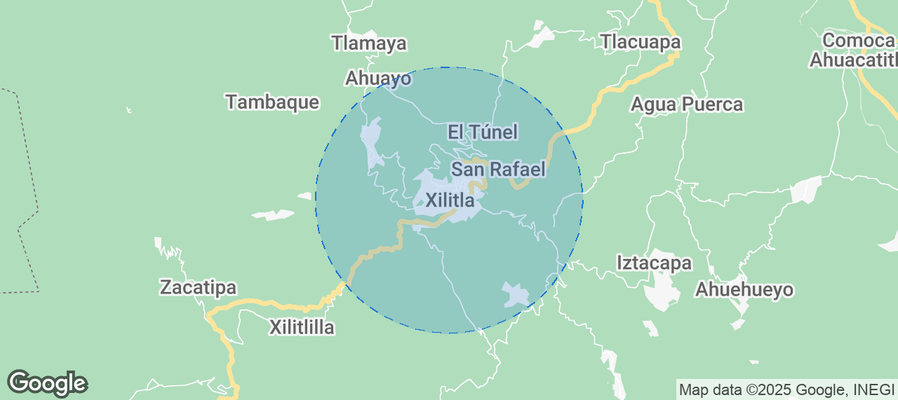 Map of Airbnb listings in Xilitla