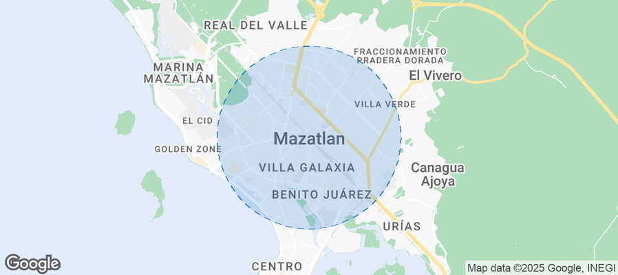 Map of Airbnb listings in Mazatlán