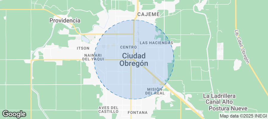 Map of Airbnb listings in Ciudad Obregón