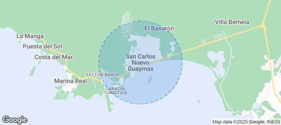 Map of Airbnb listings in San Carlos Nuevo Guaymas