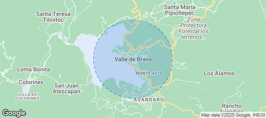 Map of Airbnb listings in Valle de Bravo