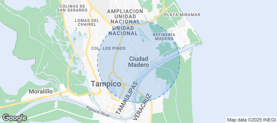 Map of Airbnb listings in Ciudad Madero
