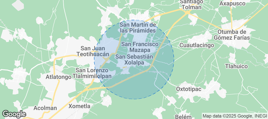 Map of Airbnb listings in San Sebastián Xolalpa