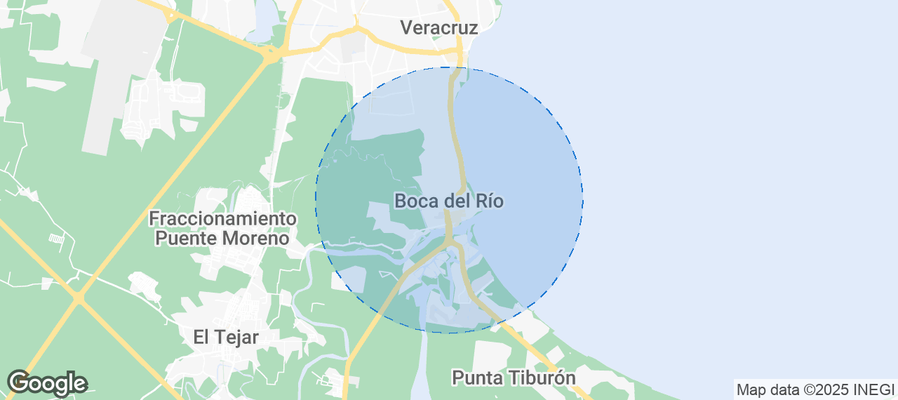Map of Airbnb listings in Boca del Río