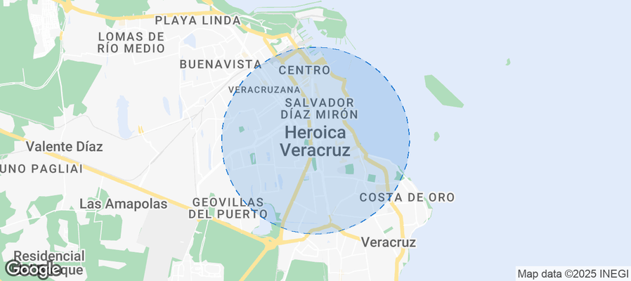Map of Airbnb listings in Heroica Veracruz