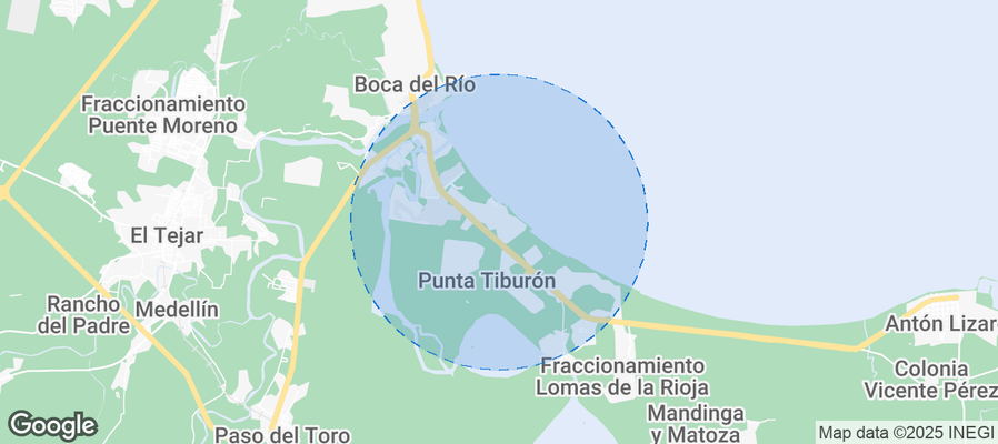 Map of Airbnb listings in Playas del Conchal